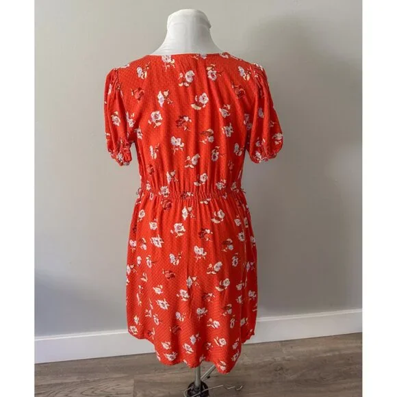 Universal Thread Orange Floral Mini Dress - Picture 8 of 12